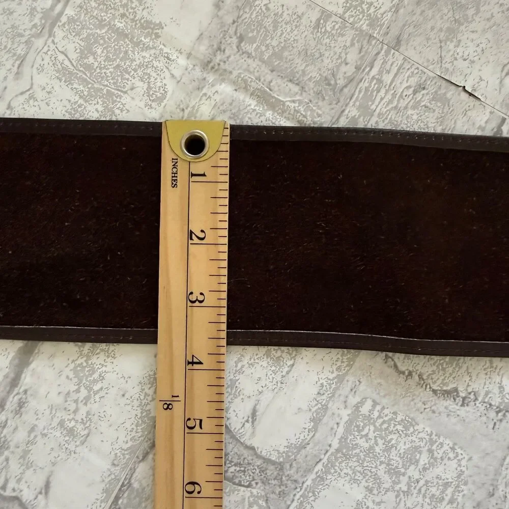 Max Mara Brown Leather Wide Waist Belt Brown Tone Buckle Made In Italy Luxury S